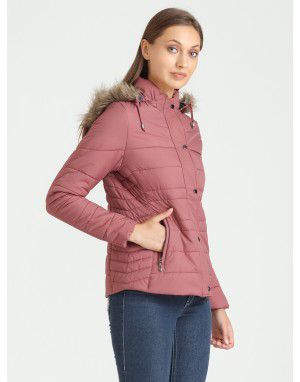 WOMEN QUILTED PUFFER JACKET    POLYSTER 